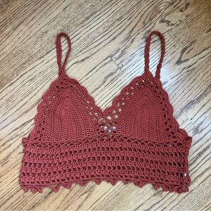 Charlotte Russe | Crochet Knit Cropped Tank Top Size XL